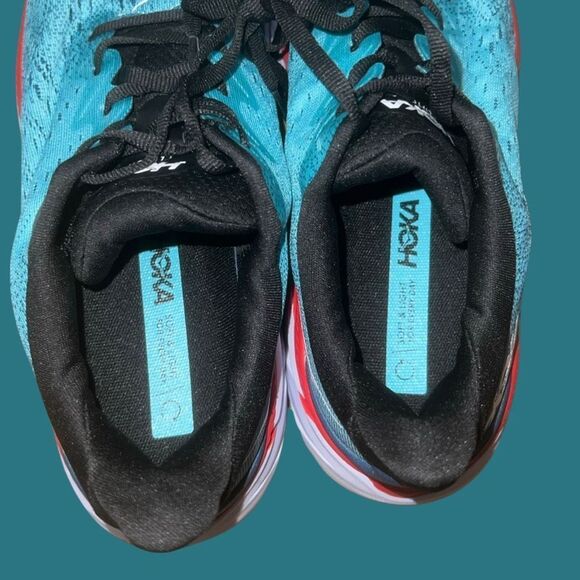 NWOB Men’s Hoka One One Clifton 8 Real Teal/Aquarelle  Running Shoes Sneakers 8. - Picture 3 of 9